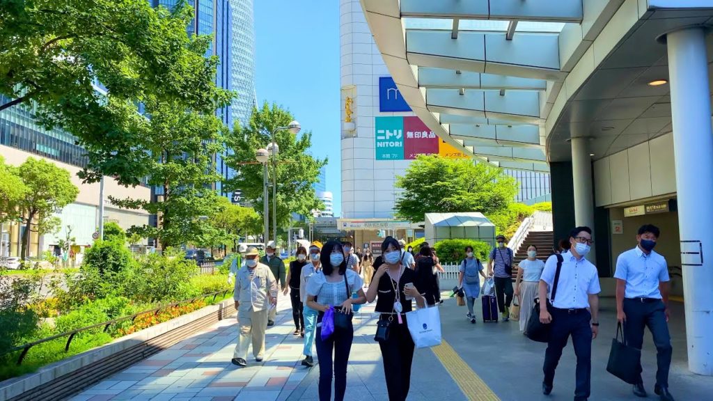 4K Japan Walk - 1 Hour Walk in Downtown Nagoya | 名古屋 2021