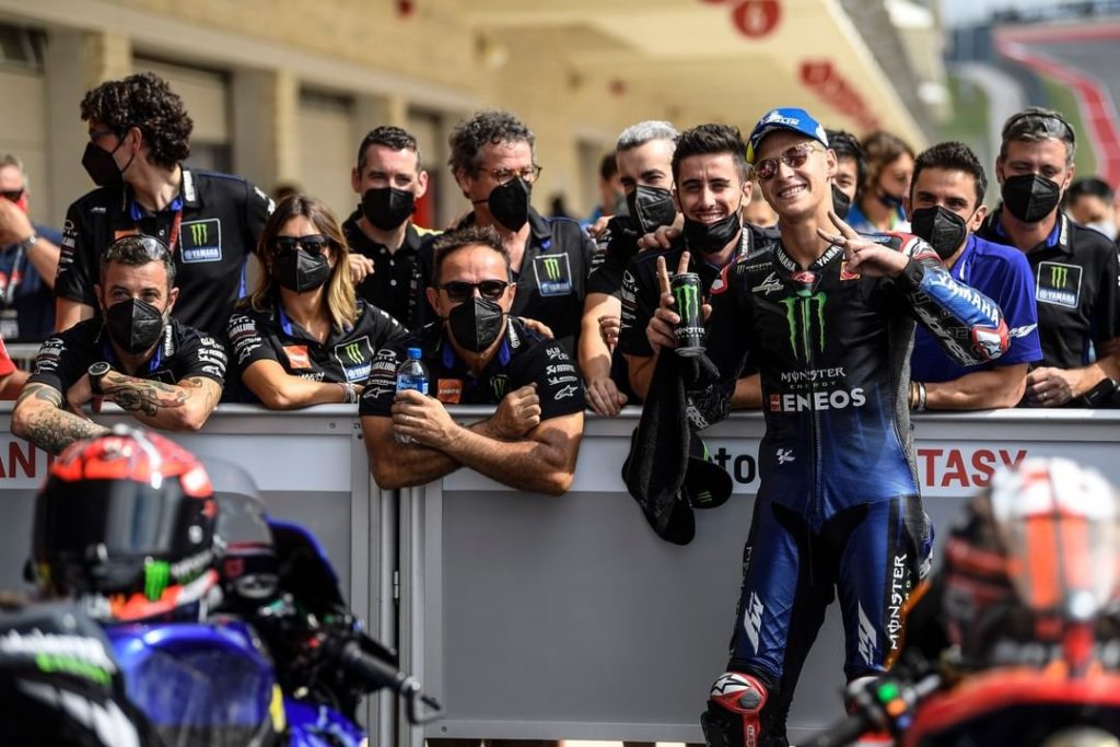 A team and rider  That's front row number 14 for @fabioquartararo20 this season...