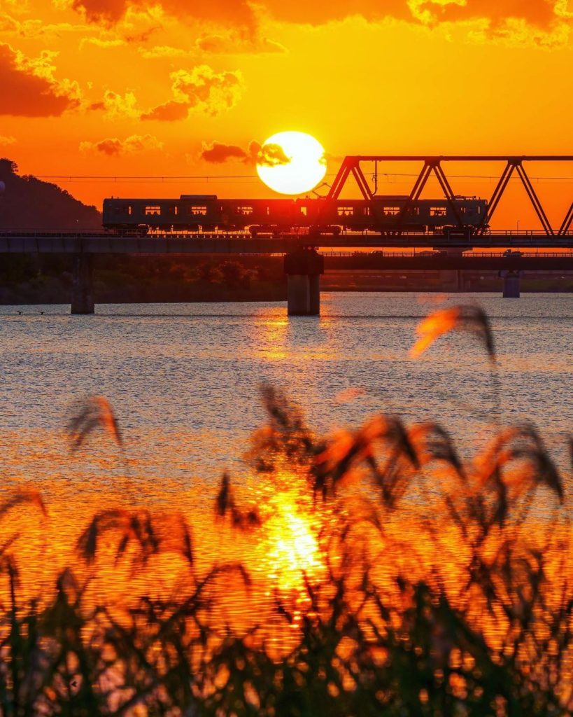 .
オレンジ色に染まる #加古川河川敷 
電車の中からはどんな景色が見えるのでしょう？
#UncommonOctober

The Kakogawa river...