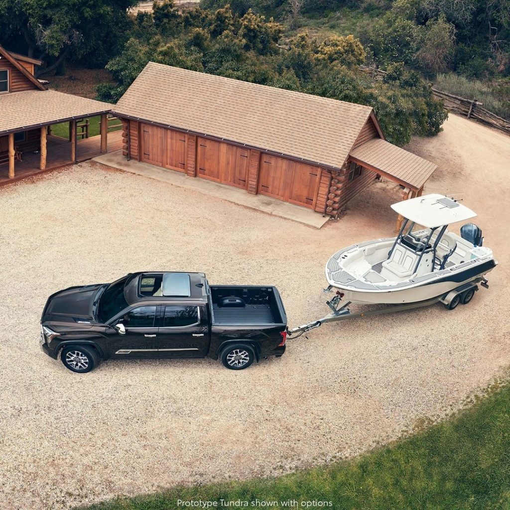 Yeah, it'll pull your boat. The all-new 2022 #Tundra.  #LetsGoPlaces...