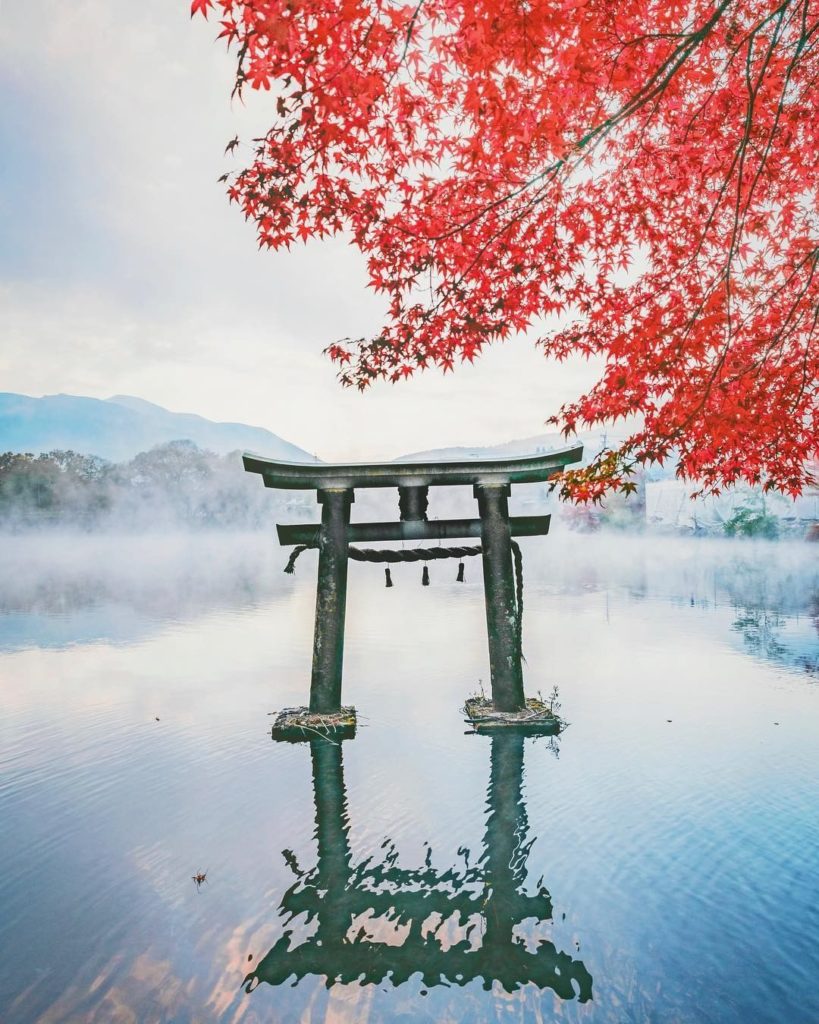 Can you believe your eyes?
The Torii Gate at Bussanji Temple, resting on Lake Ki...
