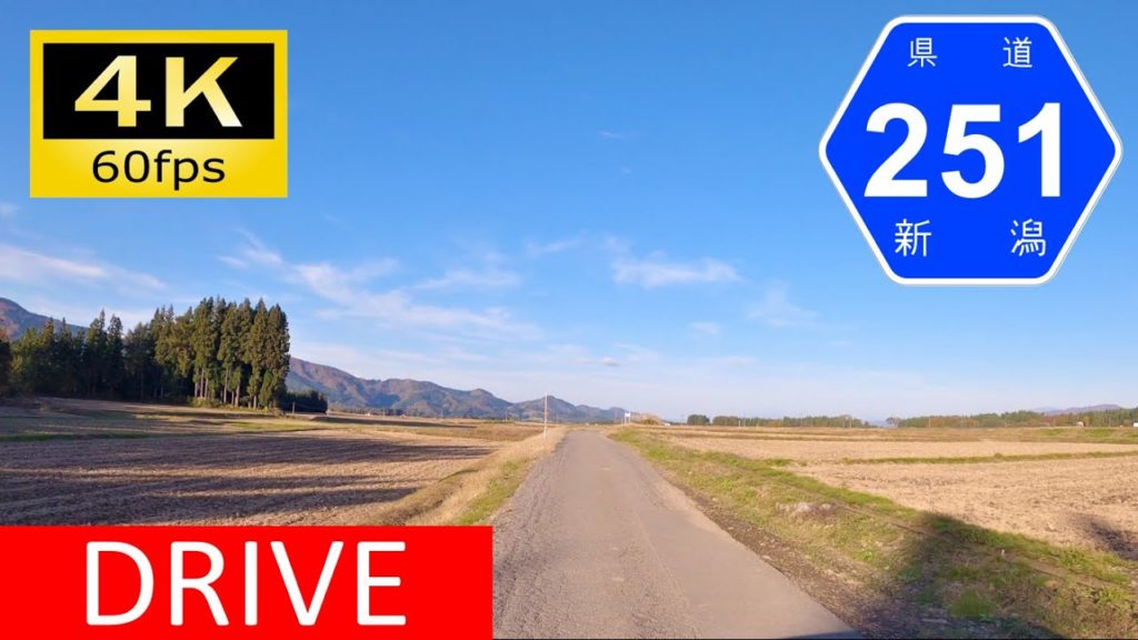 【車載動画/Driver's view】苗場山麓の河岸段丘：新潟県道251号加用今新田津南停車場線/Driving in Japan: Sakae,Nagano-Tsunan,Niigata [4K]