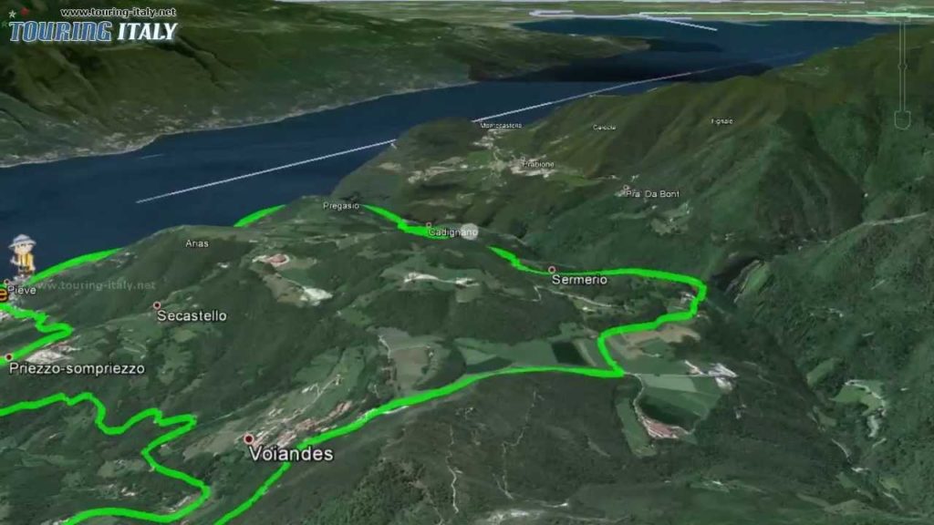 Scenic drive road overlooking lake Garda