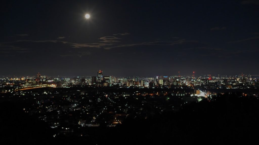 Japan night view -Mt. Kureha at Toyama city- Japan night view -Mt. Kureha at Toyama city-