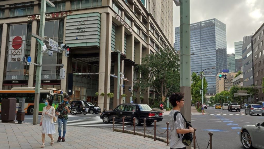 Walking traveler # Japan. Walking tour from Coredo Nihonbashi, Chuo city, to Kanda JR station, Tokyo