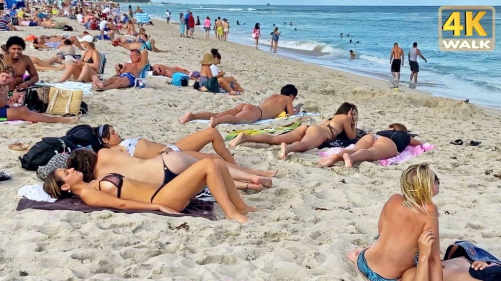 4k WALK SOUTH Beach MIAMI beach 4k VIDEO slow tv TRAVEL VLOG