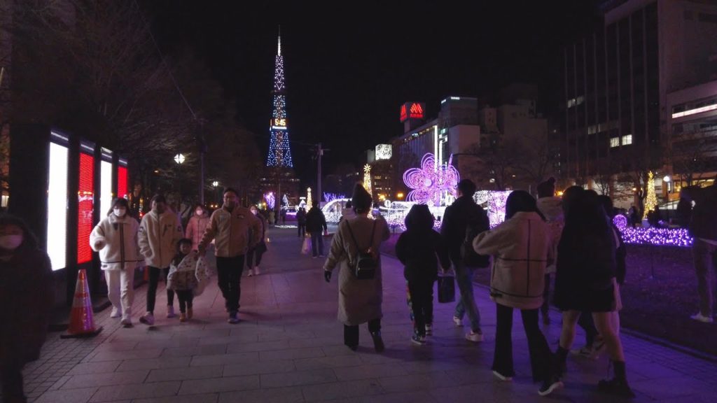 【4K】第41回 さっぽろホワイトイルミネーション 2021 大通会場を散策【Binaural Audio】