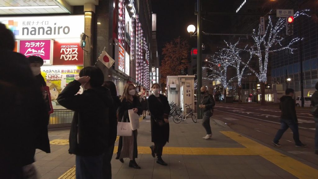 【4K】第41回 さっぽろホワイトイルミネーション 2021 駅前通会場の散策【Binaural Audio】