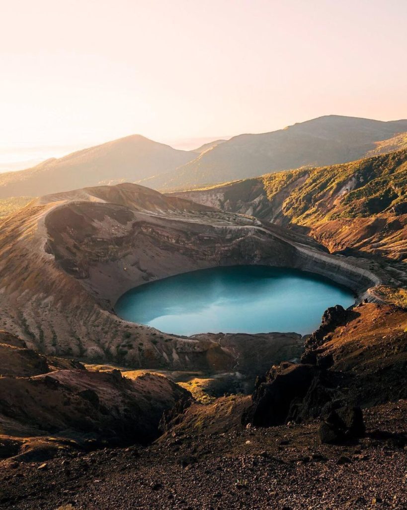Visit Japan: The Okama Crater is an iconic symbol of the Zao area in Miyagi Formed by an eru… The Okama Crater is an iconic symbol of the Zao area in Miyagi Formed by an eru...