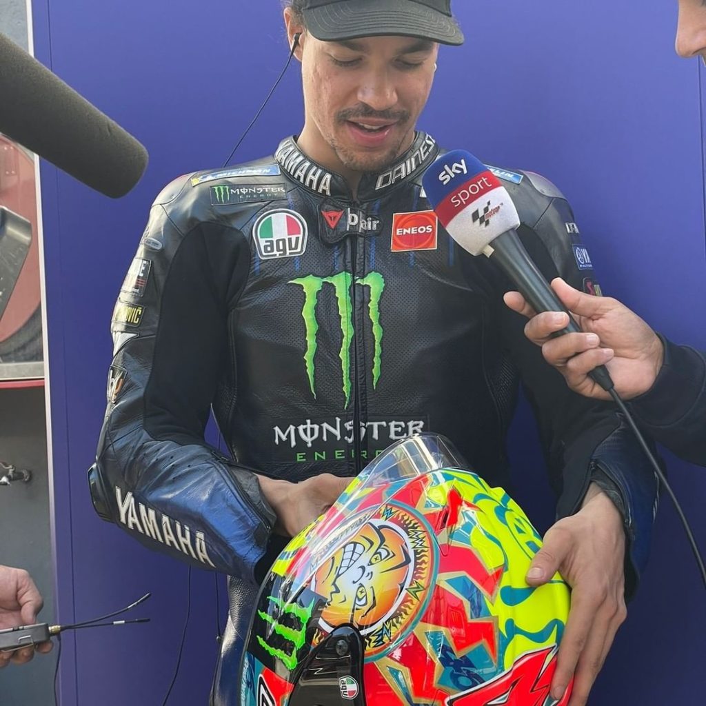 This helmet  The design is based on @valeyellow46's 1999 livery, when he won th...