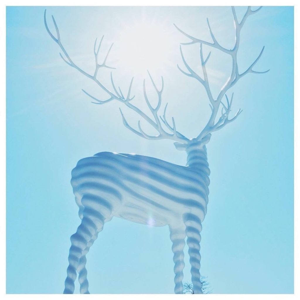 ‘White Deer’ by Kohei Nawa has been making its way across Japan. Seen here stand...