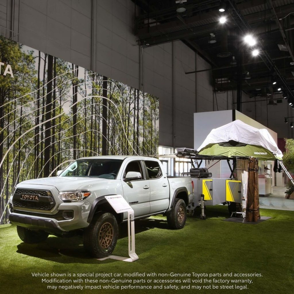 Wild meets styled with this #TRD Sport Trailer! #Tacoma #SEMA2021 #LetsGoPlaces...