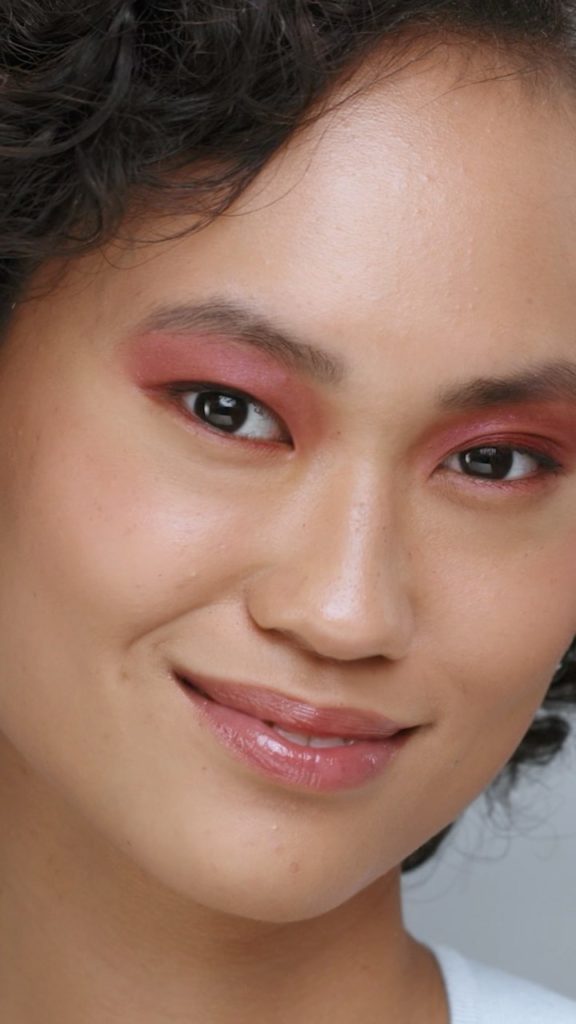 Get all fired up. Wear red on lids, lips, and everywhere in-between! To recreate...