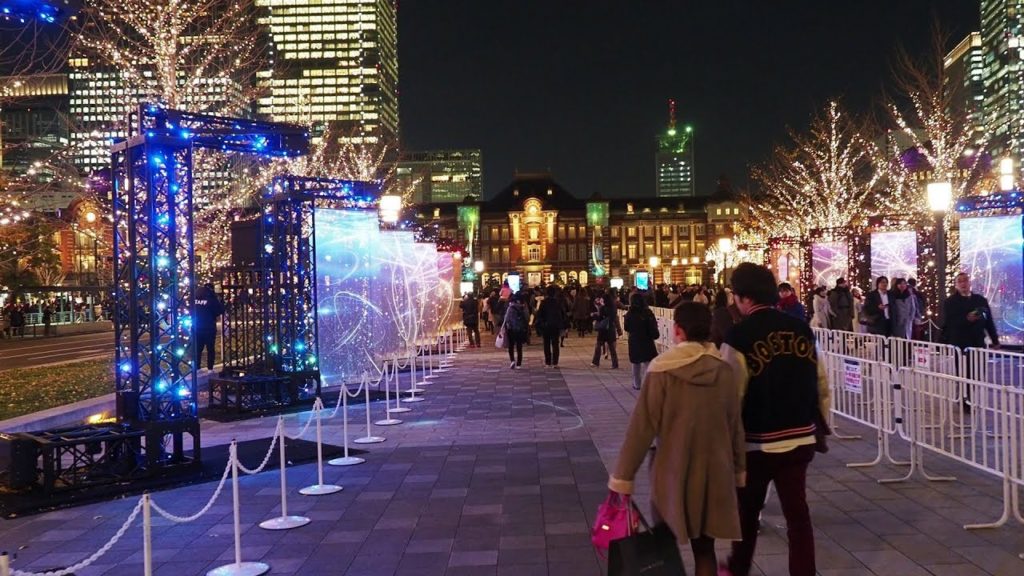 TOKYO【Christmas Lights】Tokyo Station. [Tokyo Michiterasu 2018] . #4K　#東京ミチテラス2018