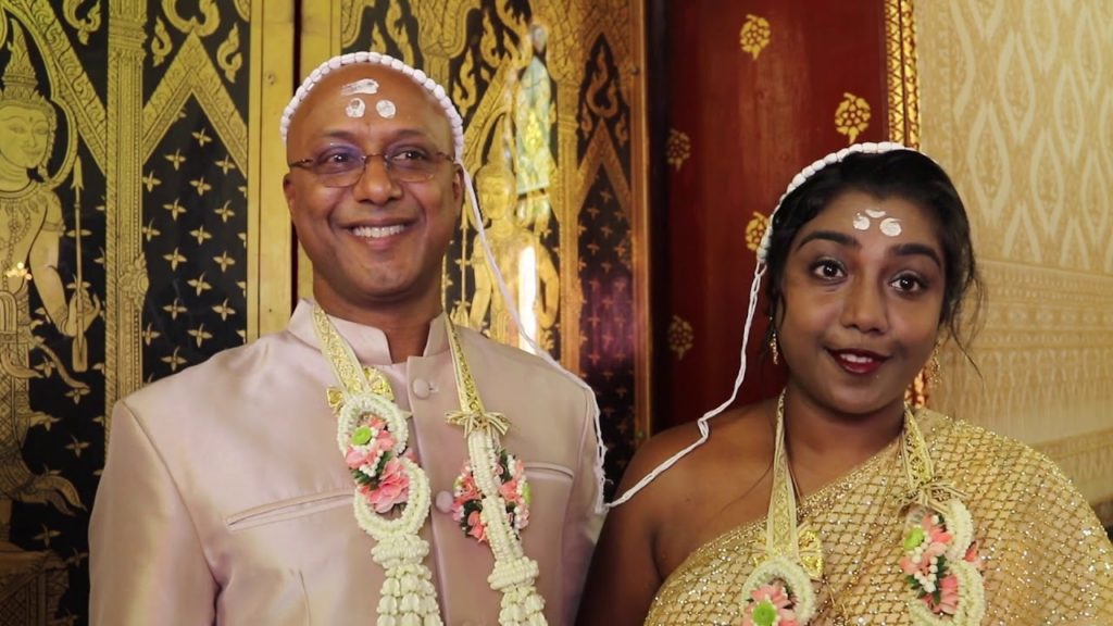 Thai Buddhist Wedding by We Tour Thailand. The lovely couple from Mauritius.