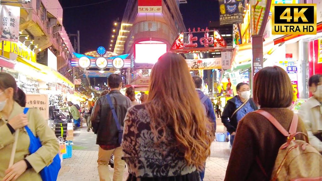 【4K】 TOKYO JAPAN - Ueno Ameyoko Shopping restaurant street Walking Tour