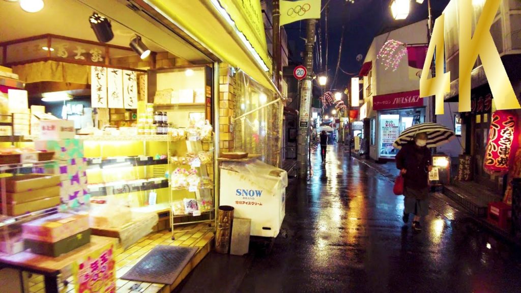 [4K ASMR] Higashi-Nakano Rain Night Walk in Tokyo, Japan (Nonstop 1 h 01 min) To Okubo