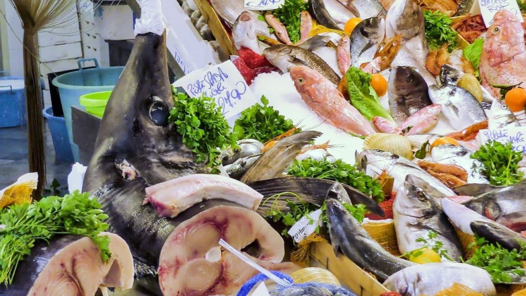 Ballaro', the Biggest Fresh Fish Market in Palermo, Sicily, Italy