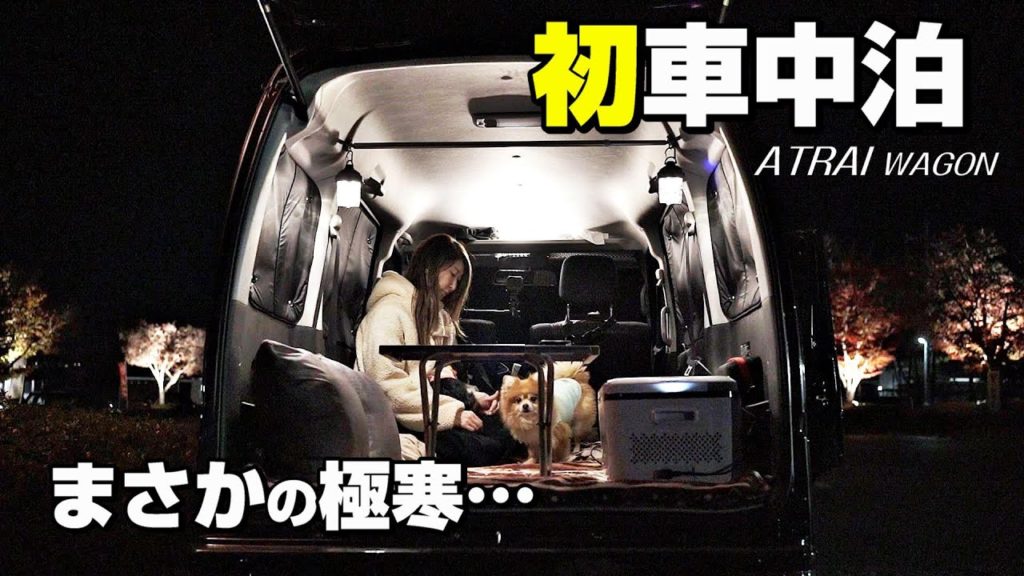 ノーマル仕様【極寒の初車中泊】犬連れNew嫁号の旅！最後は高崎絶メシラーメンへ！