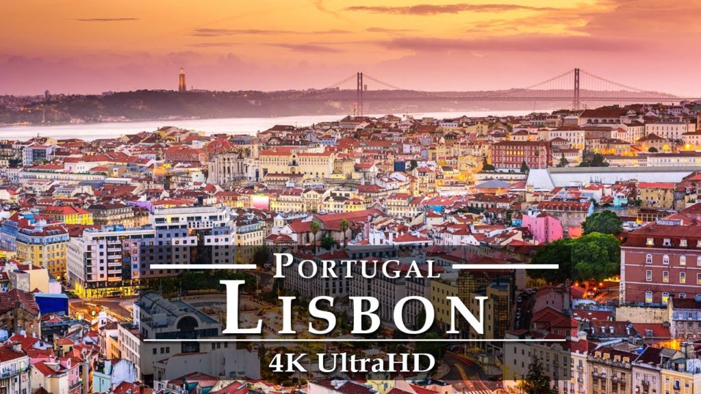 Lisbon Portugal by 4K UltraHD Drone | Lisbon Nightlife 60fps | vista do drone de Lisboa