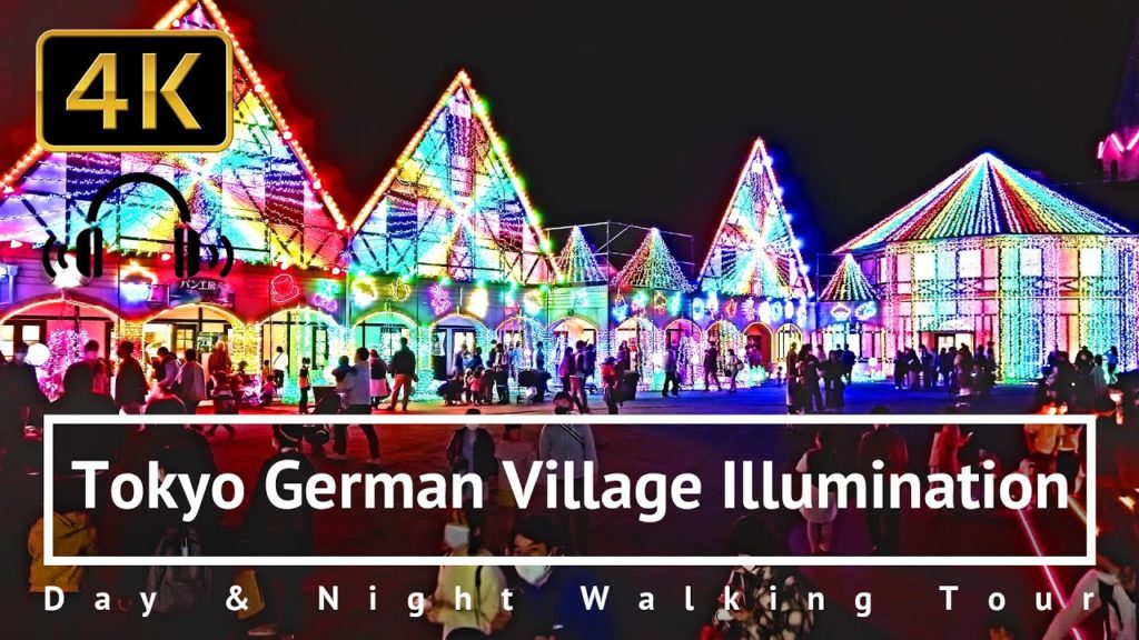 Tokyo German Village Illumination Day & Night Walking Tour - Chiba Japan [4K/Binaural]