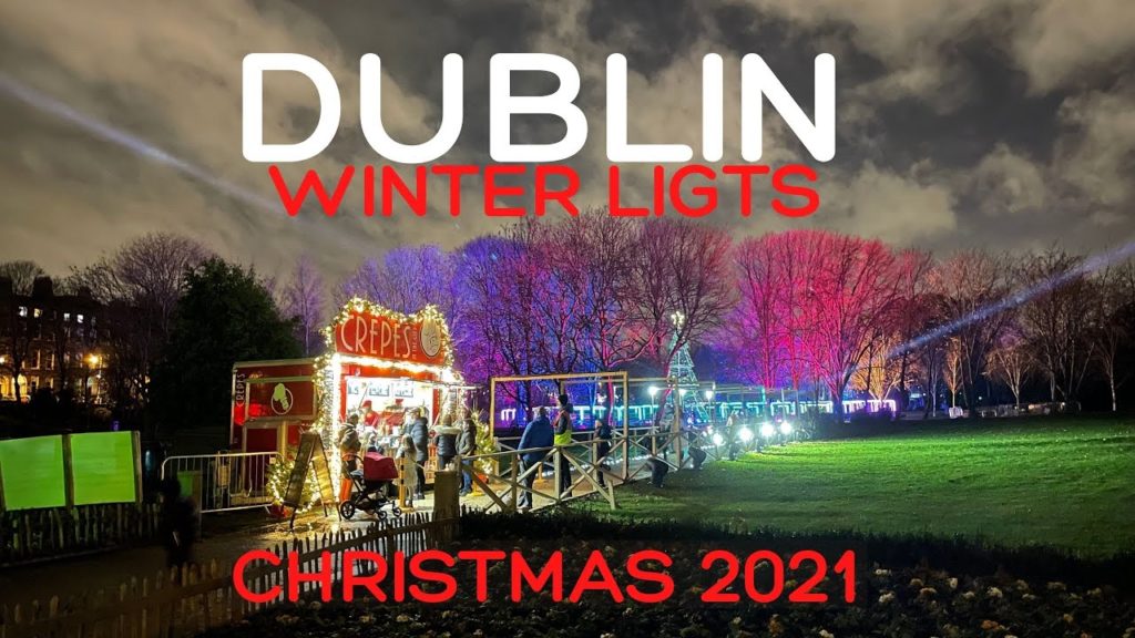 Dublin Winter Lights Merrion Square Park Ireland 2021