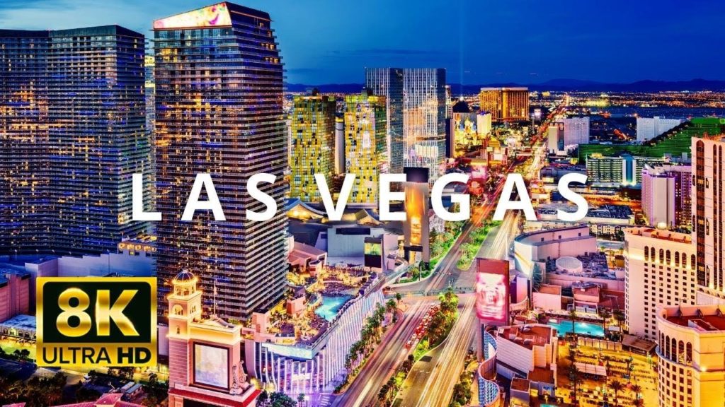 Las Vegas, Nevada, USA 🇺🇸 in 8K ULTRA HD 60FPS at night by Drone