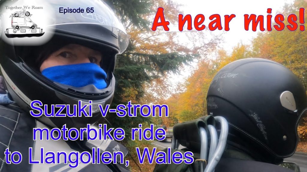 65.  Suzuki V-strom 650 elephant on motorbike ride Staffordshire to Llangollen Wales THAT WAS CLOSE!