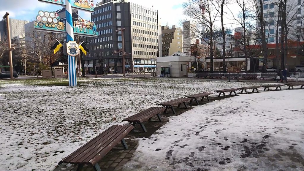 Early Snow in Sapporo Odori park Hokkaido 2021
