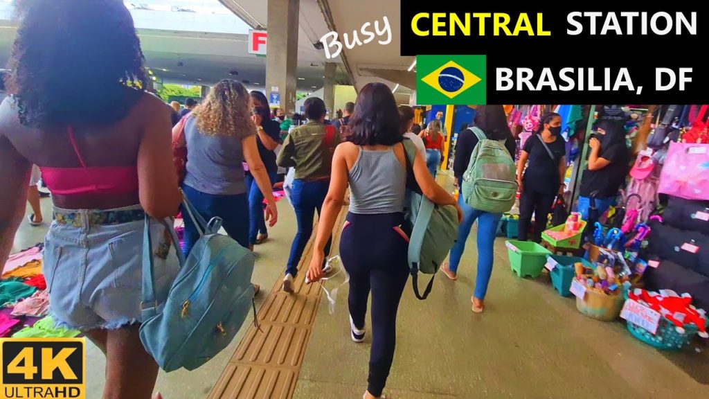 4K Walk in busy Central Station in Brasilia city, capital of Brazil - Distrito Federal, 2021
