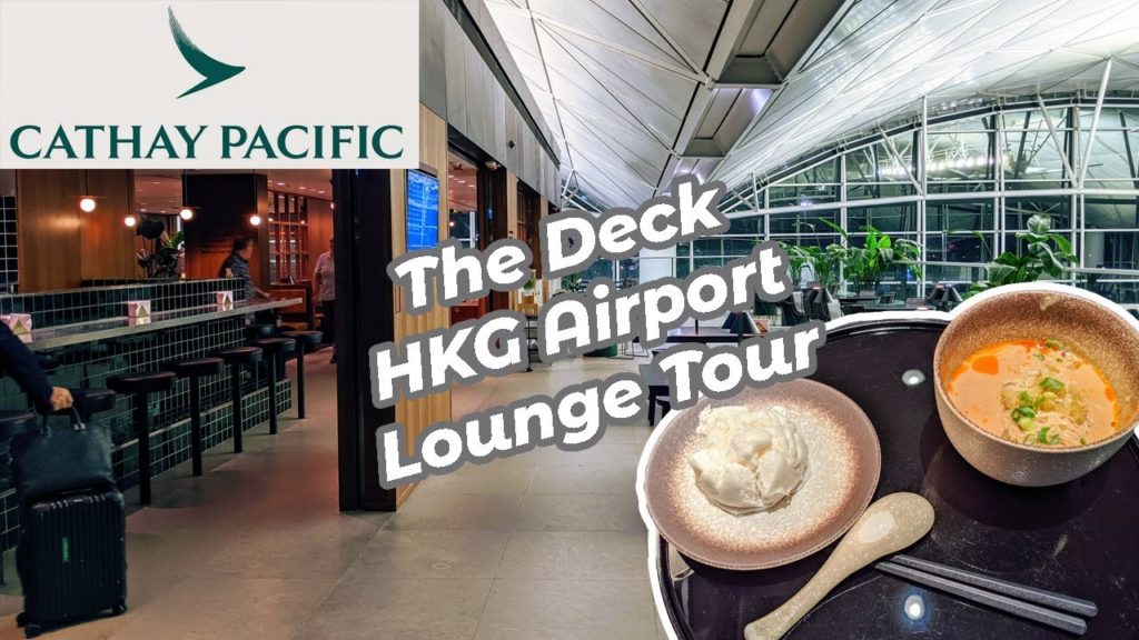Cathay Pacific Business Lounge The Deck Tour and CX HKG-TPE