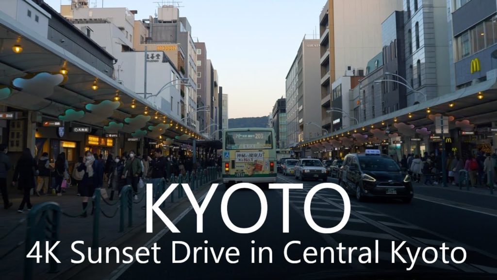 4K Kyoto Sunset Drive | Shijo-Omiya - Yasaka Shrine - Heian Jingu - Kyoto Station