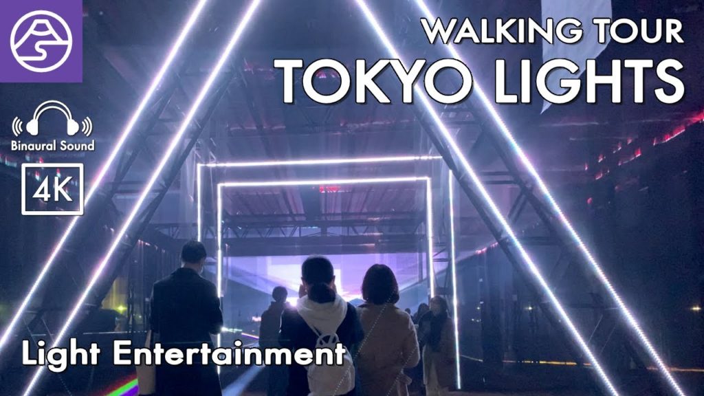[4K] Tokyo Lights - Light Entertainment Projection Mappings,Tokyo Japan [ASMR Walking Tour]