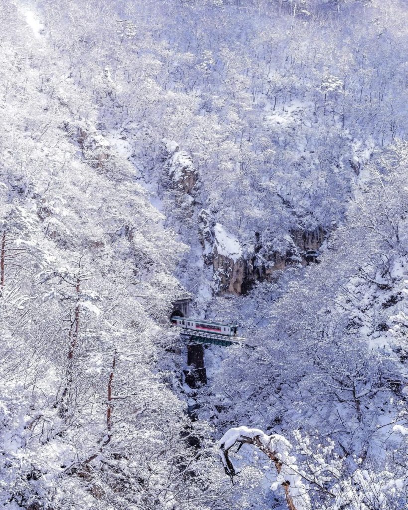 Would you like to ride through this sea of white?
Passengers aboard the Rikuutos...