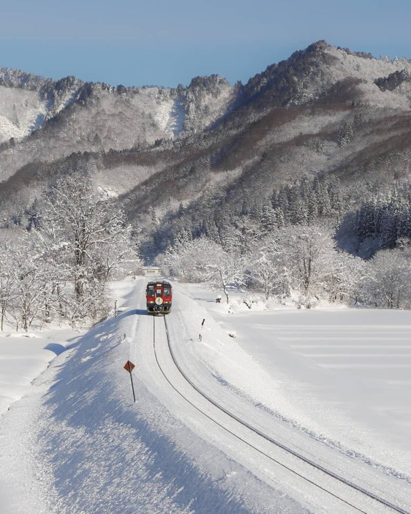 What could be better than riding this local train through the driven snow?
In Ak...