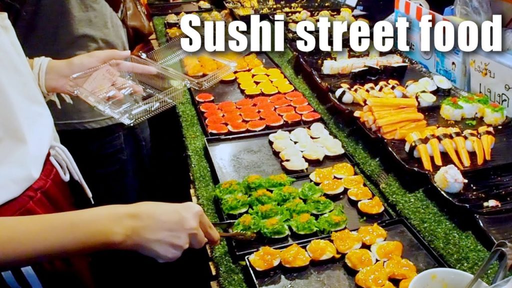 Sushi street food. Japanese street food in Thailand. : Thai Street Food. Sushi street food. Japanese street food in Thailand. : Thai Street Food.