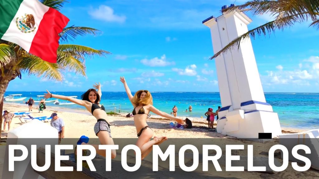 Puerto Morelos Beach Walking Tour 🇲🇽 Mexico 4K Walk at the Beach 2021