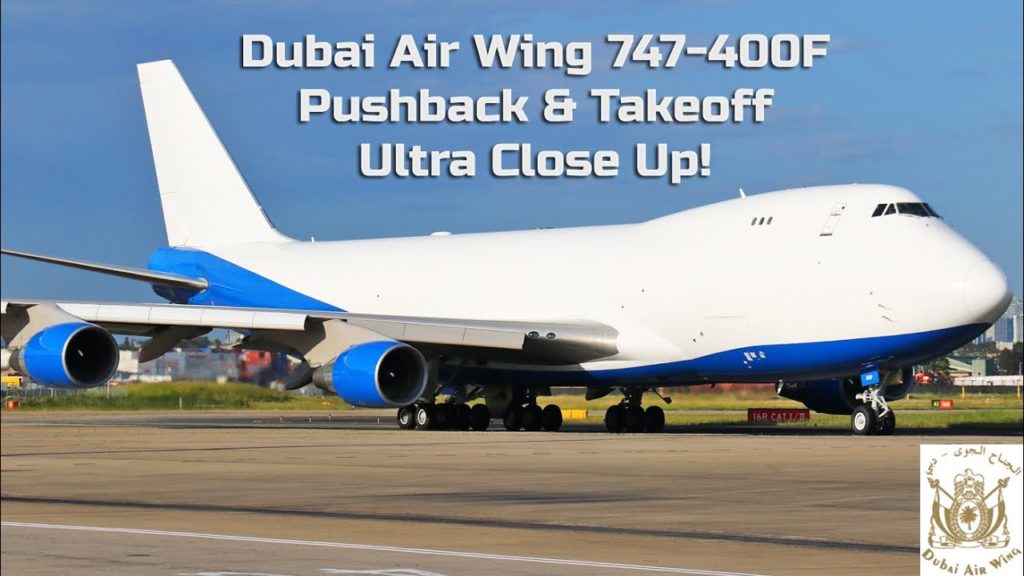 Dubai Air Wing 747-400F Pushback & Takeoff + ATC A6-GGP Boeing Sydney Airport Live Airport Spotting