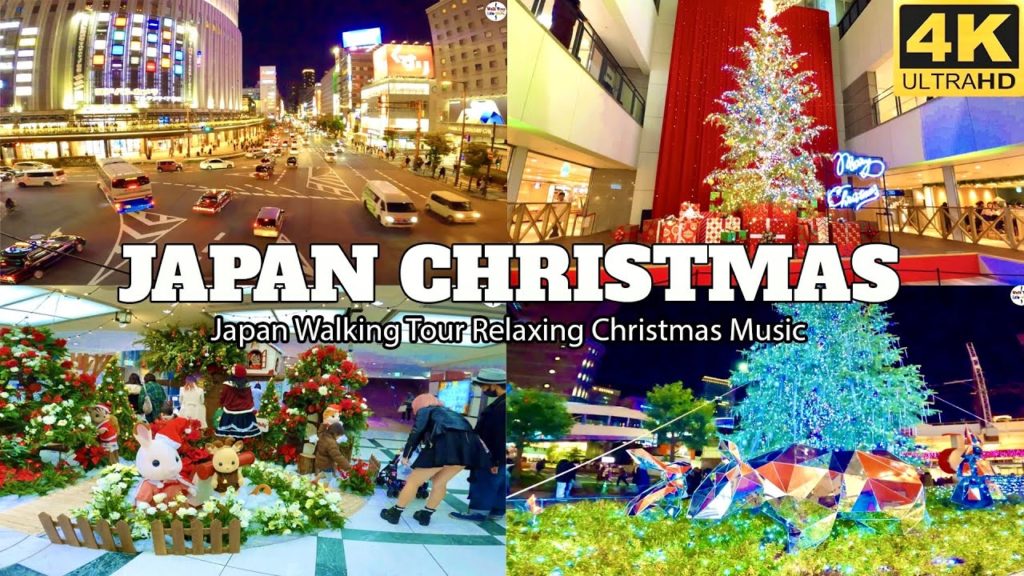 [4K]Christmas lights relaxing music 2021 Osaka 24/12 I Umeda Station/ Umeda Food Hall IJapan Walking