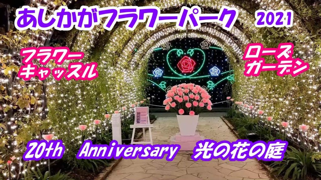 【あしかがフラワーパーク2021】イルミネーション「光の花の庭」[Ashikaga flower park 2021 illumination]
