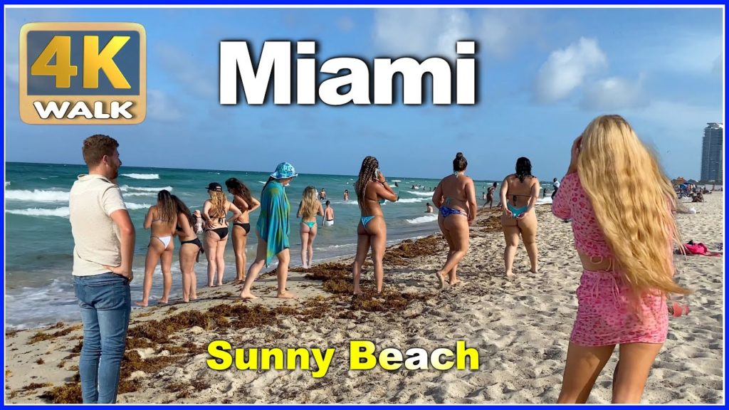 【4K】WALK MIAMI beach 4k video Florida FL USA travel vlog