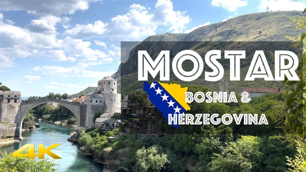 Mostar Walking Tour - Bosnia & Herzegovina 🇧🇦 [4k 60fps] with Captions | Bridge, Bazaar, Streets