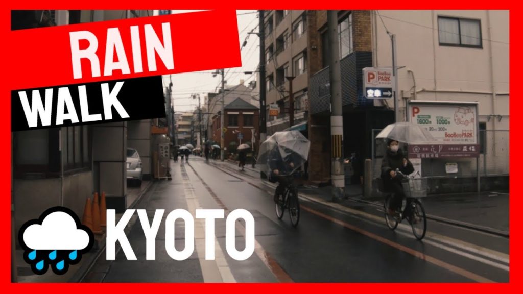 【4K 60fps】 Japan Rain Walk - Kyoto Street Walking - Japan Virtual Tour 2021