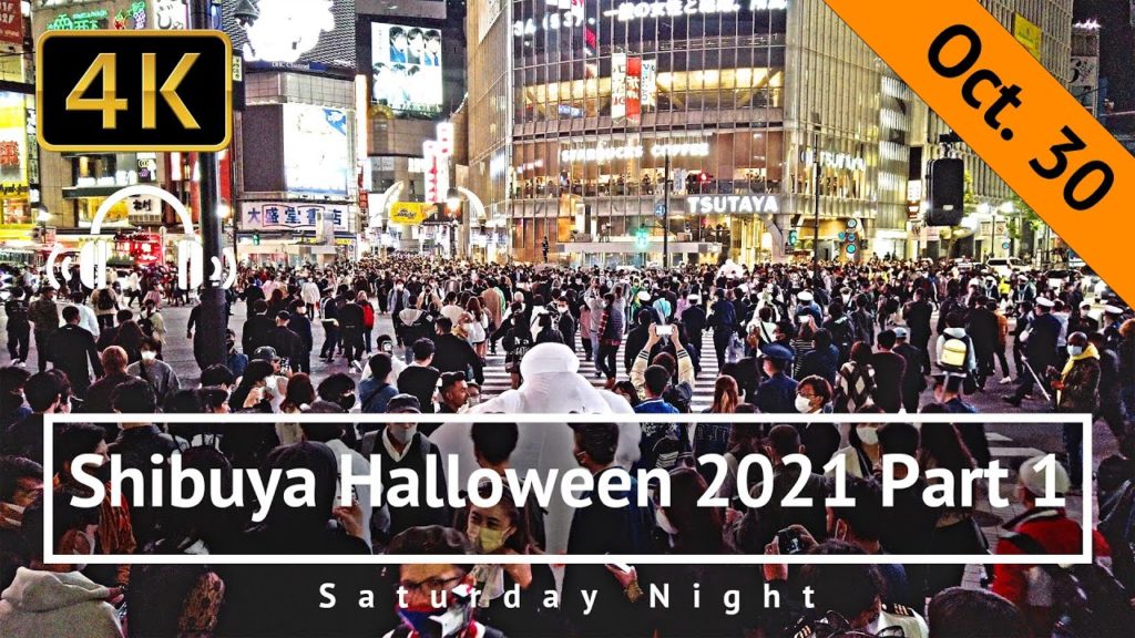Shibuya Halloween 2021 Part 1 (10/30) - Tokyo Japan [4K/Binaural]