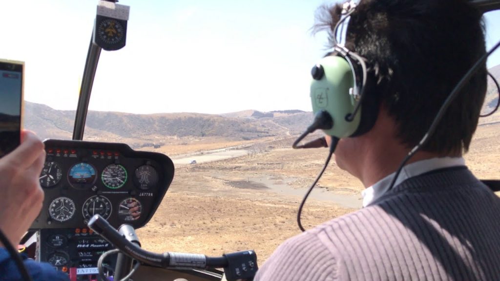 helicopter tour at Mount Aso (阿蘇) Volcano, Japan
