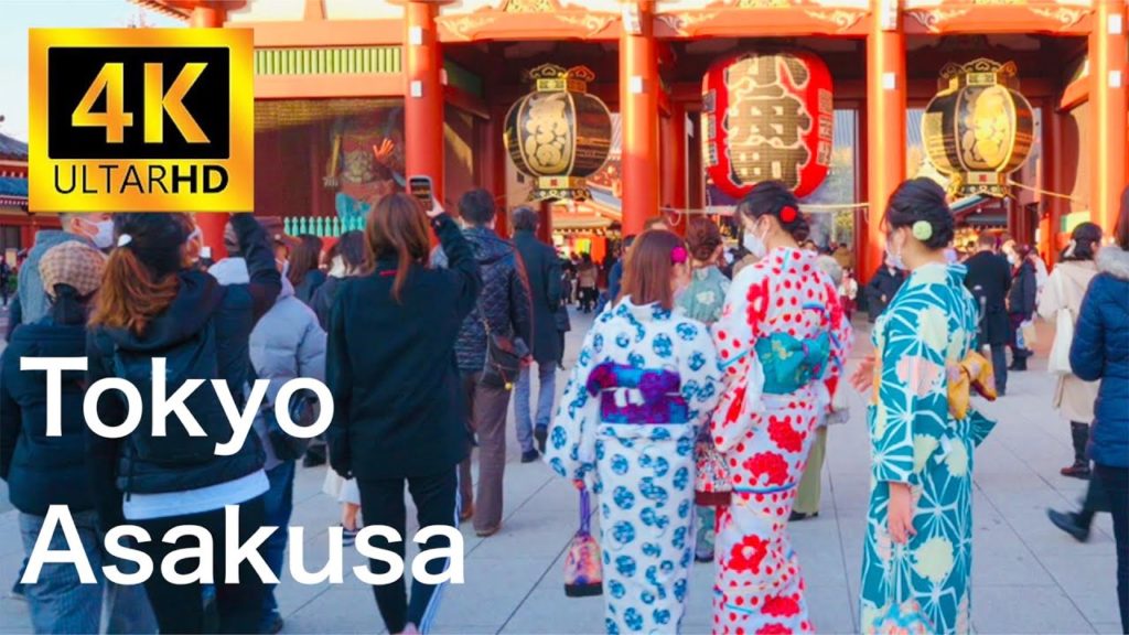 【4K】Walking in Asakusa (浅草) Tokyo. January 2022