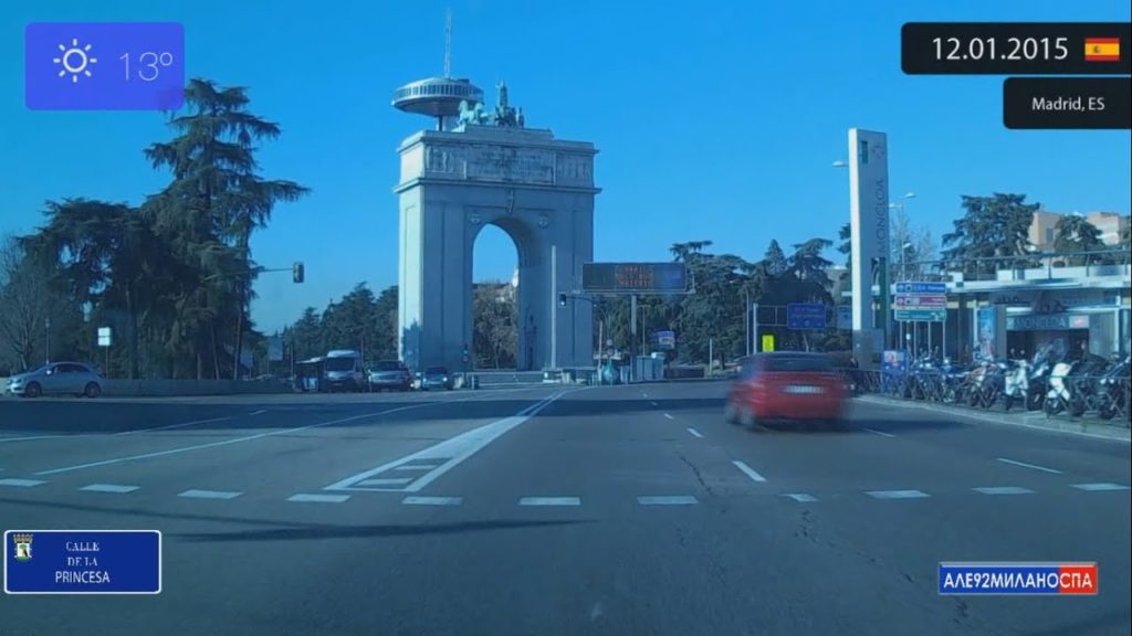 Driving through Madrid (Spain) from Gran Vía to Ciudad Universitaria 12.01.2015 Timelapse x4