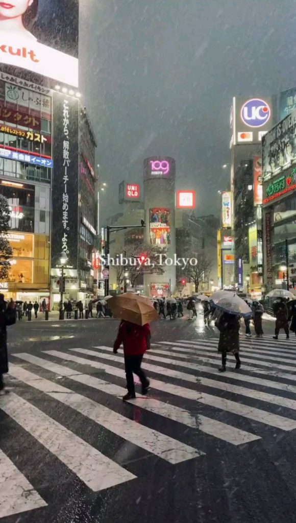 Got some snow in Tokyo today! 
: @hideyoshifujii 
-----
Shibuya, #Tokyo 
.
.
.
...