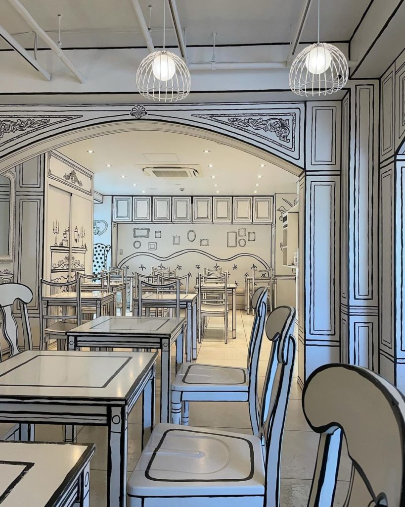 Visit Japan: Your comic book dream is now reality!  Clever monochrome artistry at the 2D Café… Your comic book dream is now reality!  Clever monochrome artistry at the 2D Café...