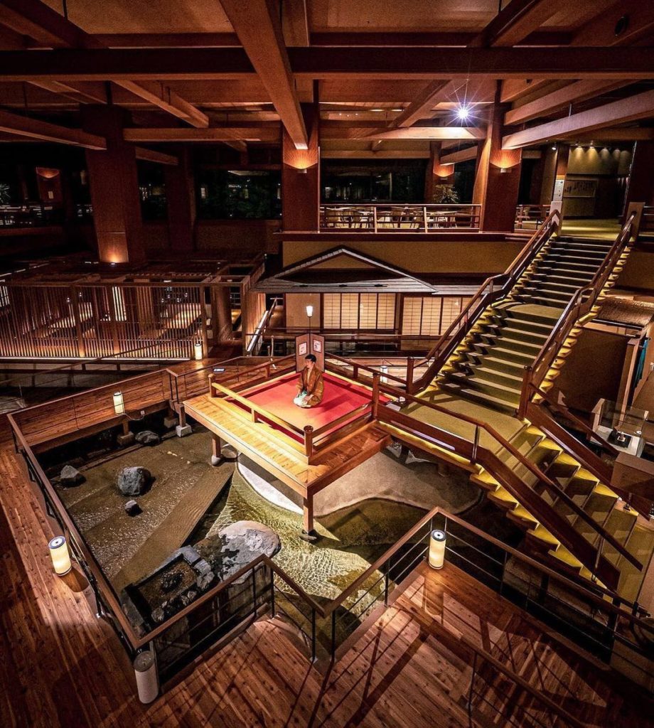 Look at this view inside Ookawaso, a ryokan in Fukushima’s Akinoshima Onsen  Thi...
